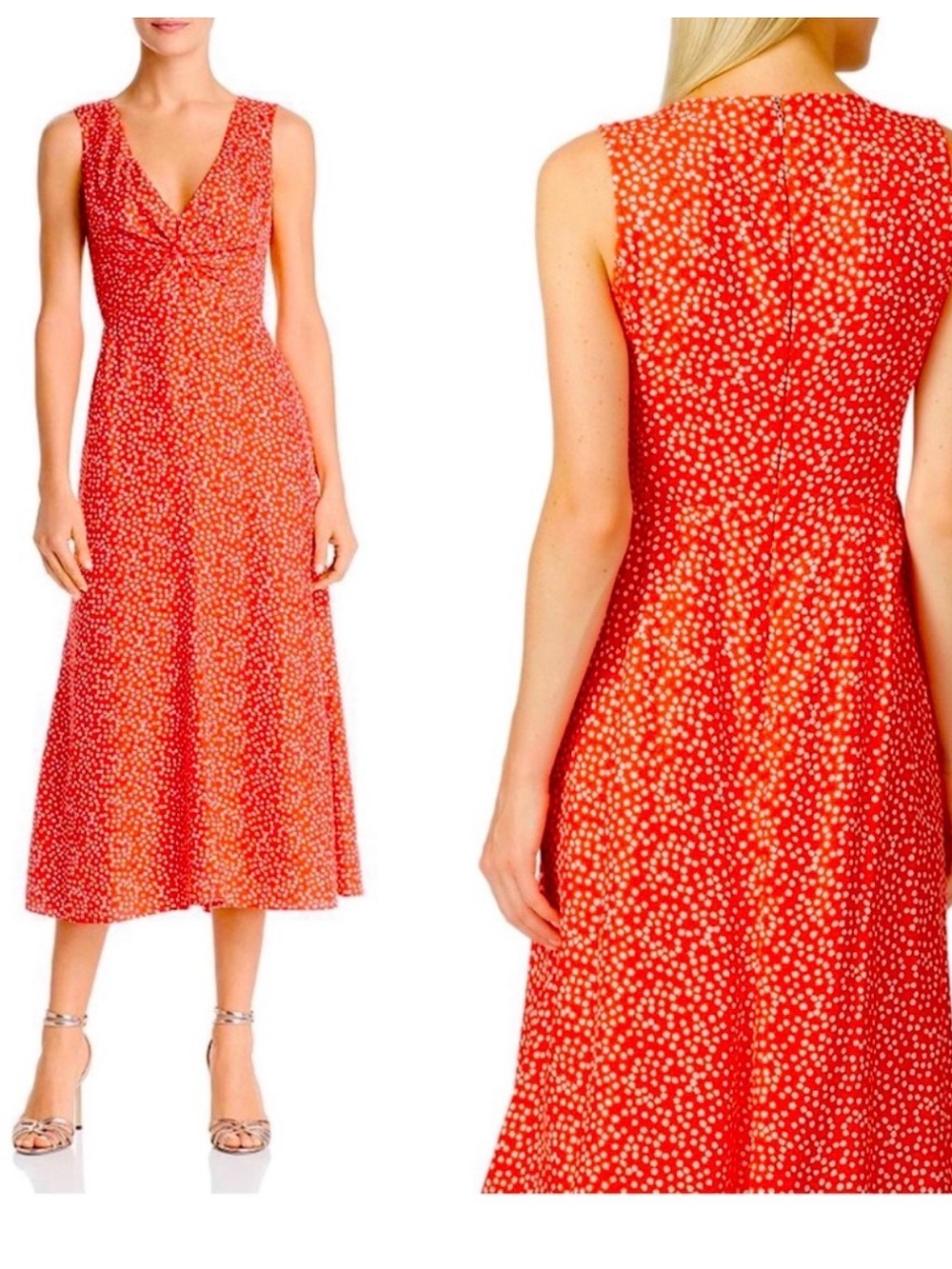 Rebecca Taylor Red Polka Dot Midi Dress